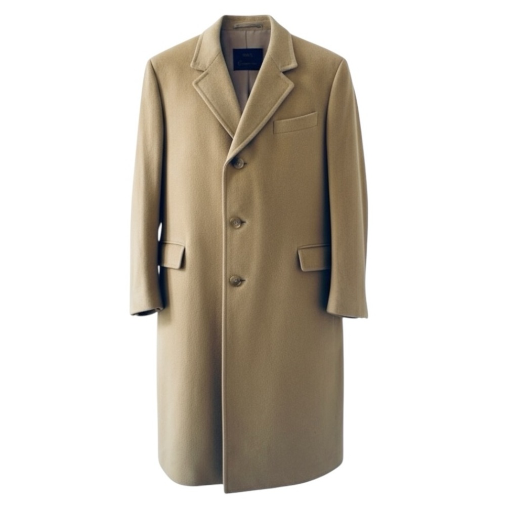 Tino Morelli Camel Single Breasted Cashmere Overcoat Size 46